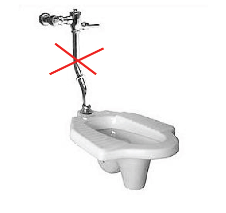 Rapi DX Squat Pan TS (White) w/ Flush Valve