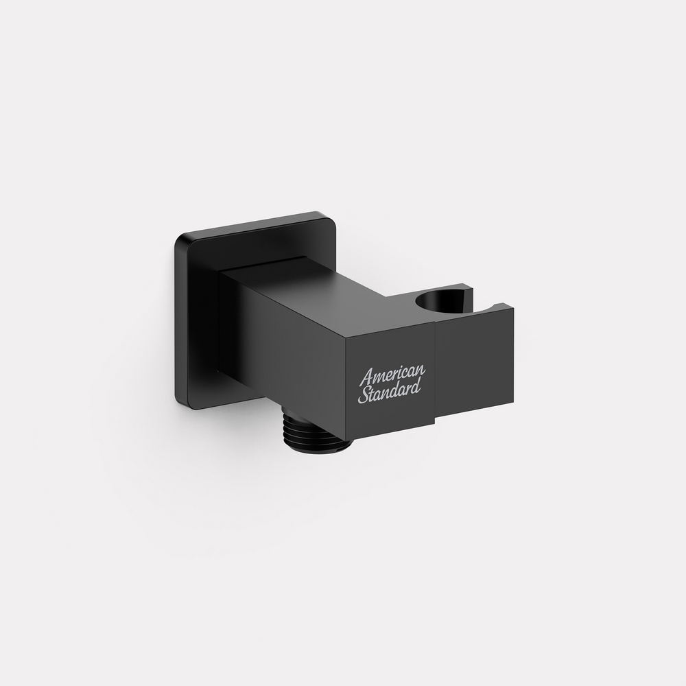 Wall Outlet Square w/ Holder (Matte Black)